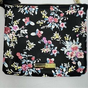 Madden Girl Black Floral Crossbody Bag